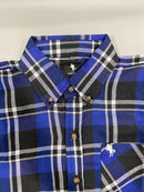 BLACK HORSE MEN'S WOVEN PLAID SHIRT SMALL - BLUE/LIGHT BLUE/VIOLET/BLACK/WHITE - Brand New