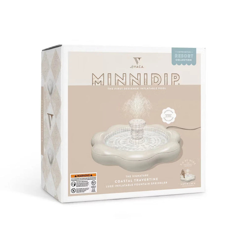 MINNIDIP EXCLUSIVE RESORT FOUNTAIN PLAY SPRINKLER - TRAVERTINE TILES - MULTI - Brand New