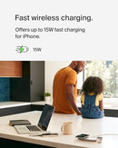 BELKIN 3-IN-1 MAGSAFE-COMPATIBLE CHARGING PAD WITH QI2 15W WIZ021 - WHITE - Like New