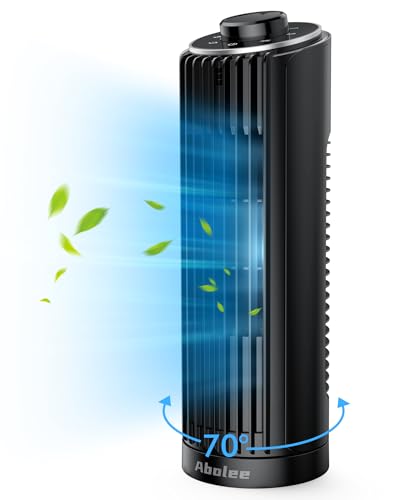 Abolee Tower Fan, 23ft/s Desk Fan, 70° Oscillating Table Fan for Bedroom - BLACK - Like New