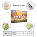 7 Horses Running Painting Vastu with Frame 7 Running Horses 7 Horse Painting - Like New