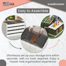 Wondersome Collapsible Storage Bin 8.5-Gallon/33.8-Quart Stackable Wheeled - Like New