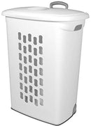 Sterilite Ultra Wheeled Laundry Hamper with Lid B001GQVS2Q - White - Brand New