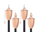 Elegant Outdoor Tiki Style Torch Sets 4 Small Oil Lamp Matching Snuffer - Copper - Brand New