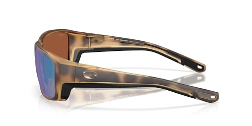 COSTA DEL MAR MEN'S TUNA ALLEY RECTANGULAR SUNGLASSES 60MM TORTISE/GREEN MIRROR - Like New