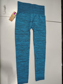 SHOSHO WOMEN'S LEGGINGS HIGH WAISTED CROP ACTIVEWEAR - WOMEN L/XL - BLUE HEATHER - Like New