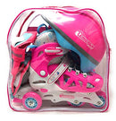 CHICAGO SKATES INLINE TRAINING SKATE COMBO SET SIZE: MEDIUM YOUTH 1-4 - PINK - Like New