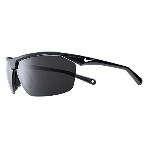 NIKE EV1128-001 TAILWIND 12 SUNGLASSES SHINY BLACK/WHITE FRAME COLOR, GREY LENS - Brand New