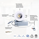 Cozyou Canless Recessed Gimbal Downlight, 8W, 6 Pack - Like New