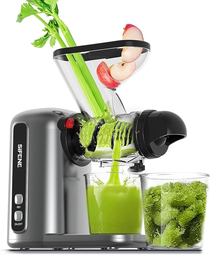 SiFENE Compact Cold Press Juicer, Single-Serve Slow Masticating - Scratch & Dent