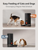 WOPET AUTOMATIC CAT FEEDER, WIFI SLOW PET FOOD DISPENSER, 10 MEAL, BLACK - Like New