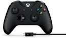 MICROSOFT XBOX CONTROLLER + CABLE FOR WINDOWS 1708 - BLACK - Like New