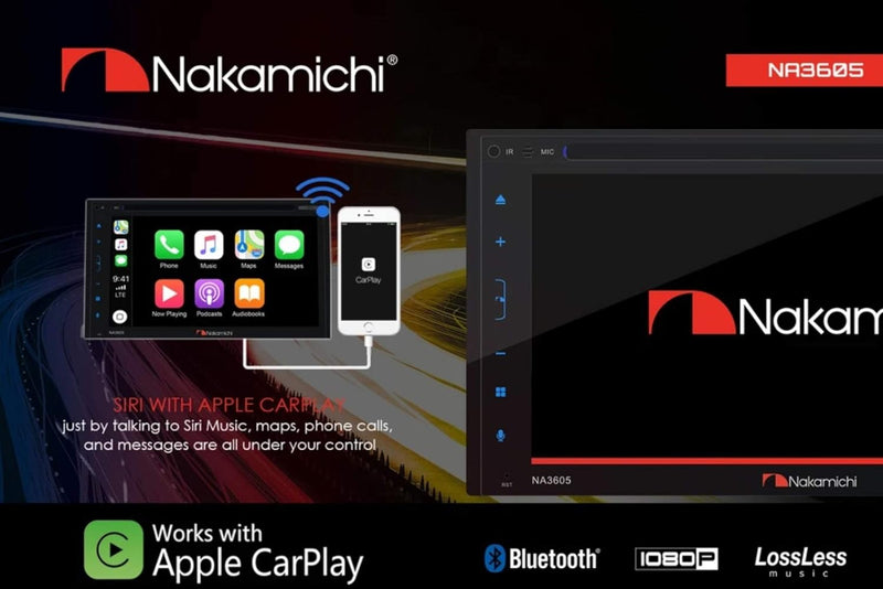 NAKAMICHI DVD CAR NA3605 6.8" W/BLUETOOTH - BLACK - Like New