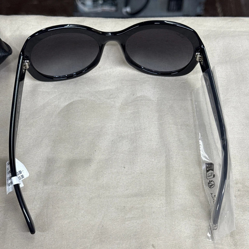 RAY BAN RB4191 SUNGLASSES ROUND POLISHED BLACK GRADIENT GRAY FRAME - BLACK/GRAY - Like New