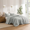 KATHY IRELAND 3-PIECE WAFFLE DOWN ALTERNATIVE COMFORTER SET, QUEEN - LIGHT BLUE - Brand New