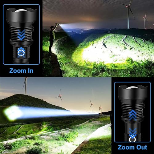 OMALIGHT Rechargeable LED Tactical Flashlight with Zoomable, 10 Modes - Black - Like New