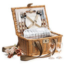 JOLLY HOME Picnic Basket Set 2 Persons Willow Insulated Cooler B08T98NNK9 - Brand New