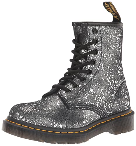 30770001 DR. MARTENS WOMEN 1460 8 EYE BOOT FASHION BLACK/METALLIC PAINT 7 - Like New