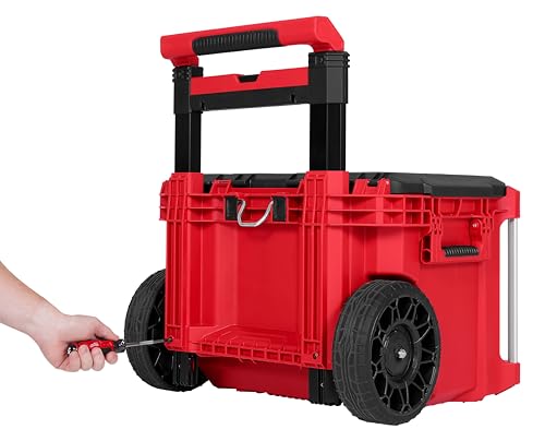 MILWAUKEE PACKOUT BOX WITH WHEELS AND HOLDER 48-22-8427 - RED - Brand New