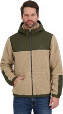 BILLABONG MENS FULL ZIP SHERPA HOODIE JACKET MEDIUM - SAND - Brand New