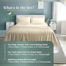 Kenton Home 4 Piece Cotton King Sateen Weave Bed Sheet Set Ivory - Like New
