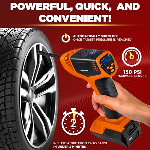 EMSON BULLSEYE PRO ASON TV DIGITAL TIRE INFLATOR AUTOMATIC 150 PSI - ORANGE - Brand New