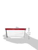 ANCHOR HOCKING SNUG FIT 4-CUP/946ML GLASS STORAGE CONTAINER (1 PACK) - RED - Like New