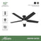Hunter Fan 52" Ceiling Fan LED Light Remote Control CC5C25C95 - Matte Black - Like New