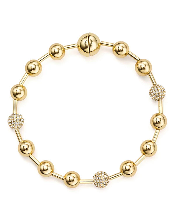 REBECCA MINKOFF PAVE MULTI-SPHERE BRACELET - RHODIUM - Brand New
