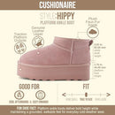 CUSHIONAIRE Platform Ankle Boots Suede Faux Fur Lining Cozy Winter -PINK 8.5 - Brand New