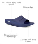 OOFOS OOAHH SLIDE LIGHTWEIGHT RECOVERY FOOTWEAR NAVY SIZE MEN 9 WOMEN 11 - Brand New