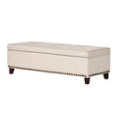 CHRISTOPHER KNIGHT HOME GAVIN FABRIC STORAGE OTTOMAN 73427.00 - BEIGE - Like New