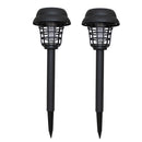 oiry 2 Pack Solar Powered LED Outdoor Lawn Light Bug Zapper Waterproof - Black Like New