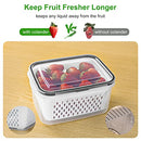 Fresher 5 PCS Large Fruit Containers for Fridge- Leakproof - Transparent/Black - Like New