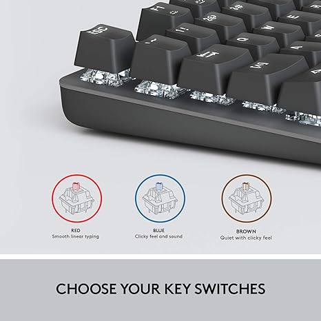 Logitech K845 Mechanical Full Size 104 Keys TTC Red Switches 920-009859 - Black - Like New