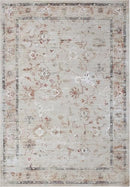 Superior Floral Scroll Washable Runner Rug, Low Pile Area Rug, Swan Collection - Like New