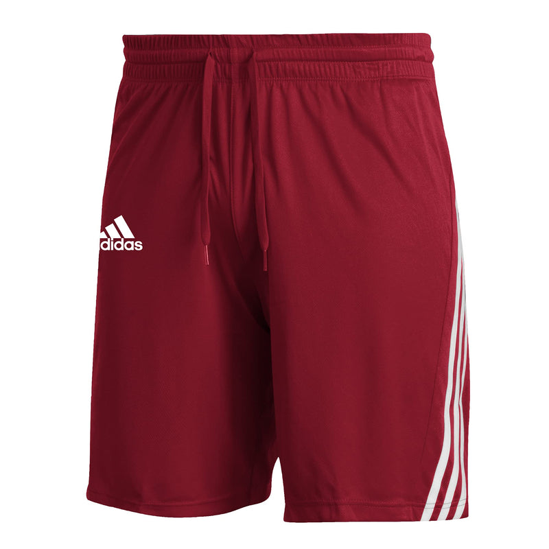 ADIDAS WOMEN'S 3 STRIPE KNIT SHORT GM2493 RED/WHITE  - XL Like New