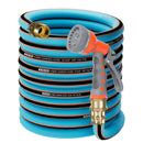 KITYS FATCH FLEXIBLE GARDEN HOSE 50FT 5/8", NEW UPGRADED LEAK-PROOF - BLUE - Brand New