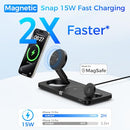 SUNGUY 3 IN 1 WIRELESS CHARGING STATION FOR APPLE DVICES - BLACK - Like New