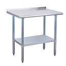 Profeeshaw Stainless Steel Prep Table NSF Backsplash Undershelf 24"×36" - Silver - Brand New