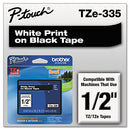 Brother Genuine P-touch TZE-335 Label Tape, 1/2" (0.47") Standard Laminated - Brand New