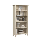 BUSH FURNITURE SALINAS TALL 5 SHELF BOOKCASE IN ANTIQUE WHITE - WHITE - Like New