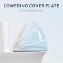 JINGZE DUAL FLUSH ELONGATED STANDARD ONE PIECE TOILET BATHROOM - WHITE - Like New