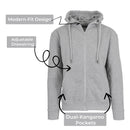 BLUE ICE MEN’S FLEECE-LINED FULL-ZIP HOODIE - SIZE: MEN M - HEATHER GRAY - Brand New