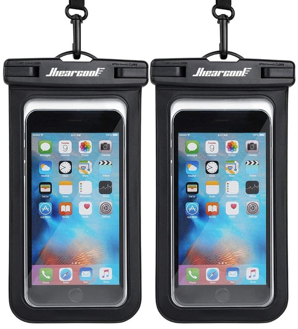 Hiearcool Universal Waterproof Case Phone Pouch 2 Pack HIEARCOOL-2P Black New