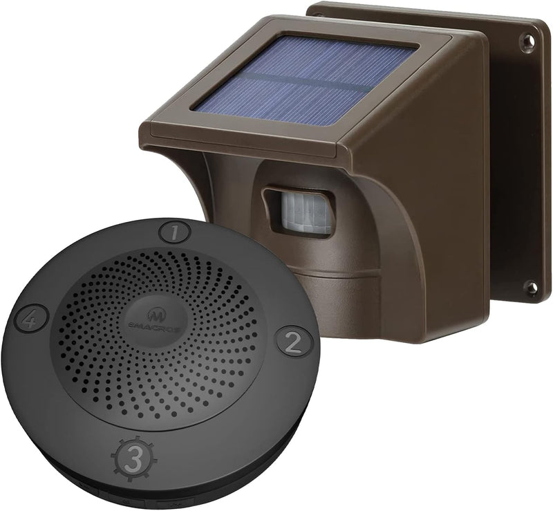 HOSMART 1/2 Mile 4-Zone Solar Driveway Alarm Kit - BROWN 1 Sensor and 1 Receiver Like New