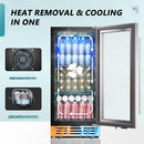 EUHOMY 15 INCH BEVERAGE REFRIGERATOR COOLER UNDER COUNTER - SILVER - Like New