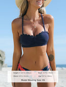 CUPSHE WOMEN'S PINK TOP FLORAL BOTTOM BLUE BIKINI SWIMWEAR - L - BLUE / FLORAL - Brand New