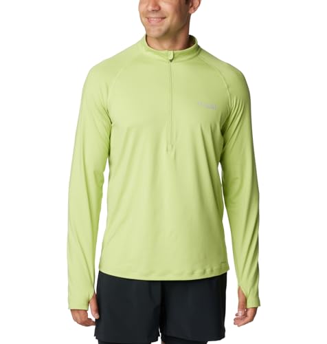 COLUMBIA MEN'S ENDLESS TRAIL 1/2 ZIP MESH LONG SLEEVES M - NAPA GREEN - Brand New
