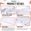 JENPEN 5 PIECES WOMEN SUBLIMATION BLANK T-SHIRT BASIC WHITE POLYESTER X-LARGE - Brand New
